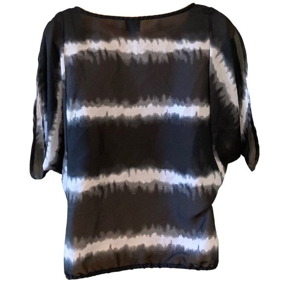 Converse One Star Black Gray White Stripe Cold Shoulder Top Womens Size Small - Picture 5 of 7